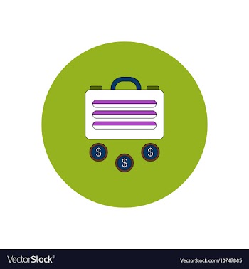 In flat design of suitcase and vector image