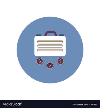 In flat design of suitcase and vector image