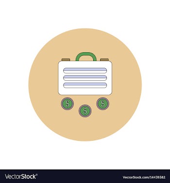In flat design of suitcase and vector image