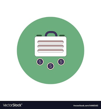 In flat design of suitcase and vector image