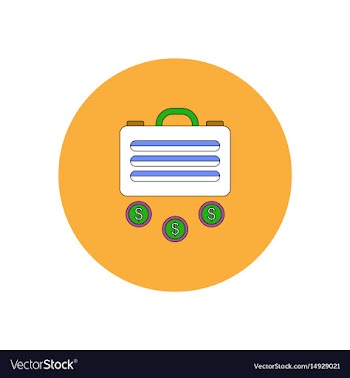 In flat design of suitcase and vector image