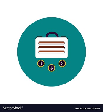In flat design of suitcase and vector image
