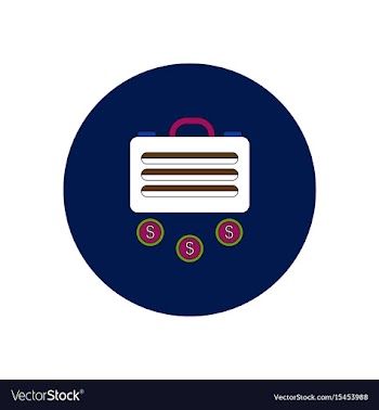 In flat design of suitcase and vector image