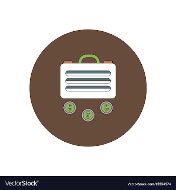 In flat design of suitcase and vector image