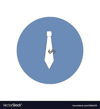 In flat design of tie and vector image