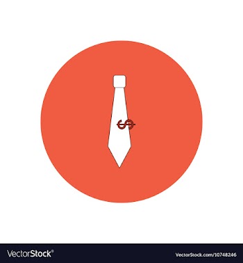 In flat design of tie and vector image