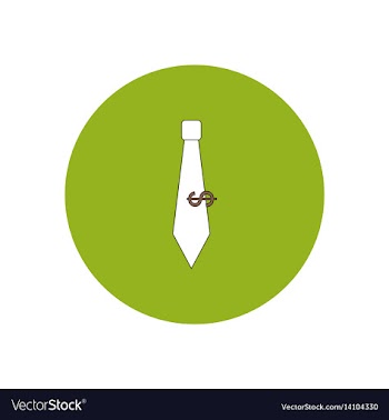 In flat design of tie and vector image