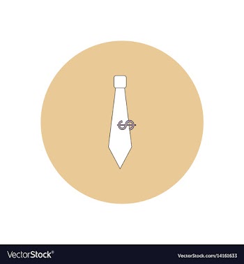 In flat design of tie and vector image