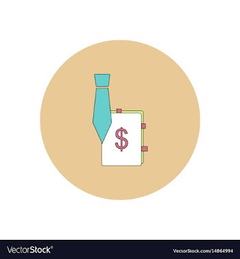 In flat design of tie and vector image