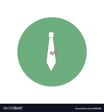 In flat design of tie and vector image
