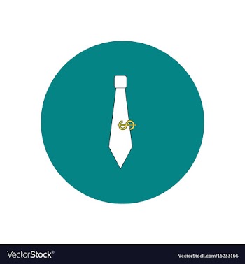 In flat design of tie and vector image