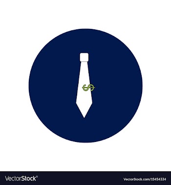 In flat design of tie and vector image