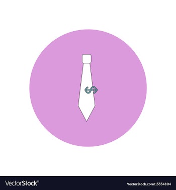 In flat design of tie and vector image