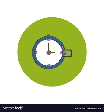 In flat design of time is vector image