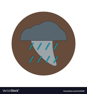 In flat design of tornado and vector image
