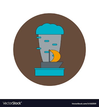 In flat design of tornado and vector image
