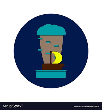 In flat design of tornado and vector image