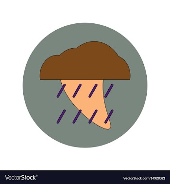 In flat design of tornado and vector image