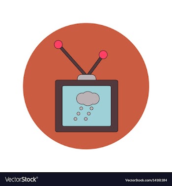 In flat design of tv weather vector image