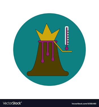 In flat design of volcano vector image