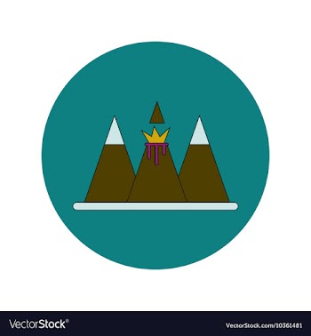 In flat design of volcano vector image