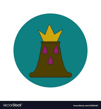 In flat design of volcano vector image