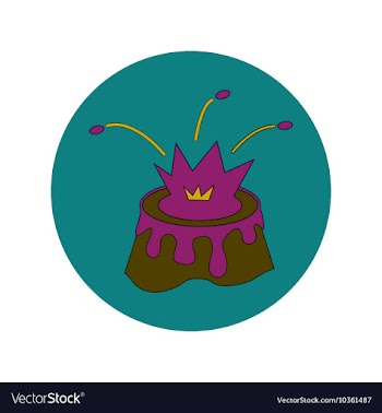 In flat design of Volcano vector image