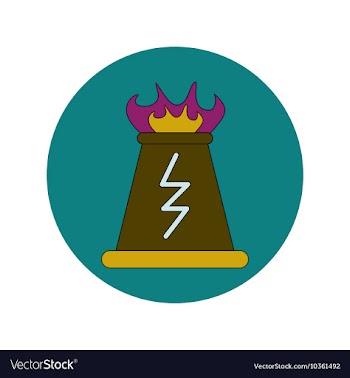 In flat design of volcano vector image
