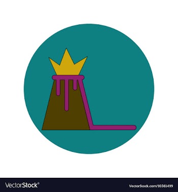 In flat design of volcano vector image