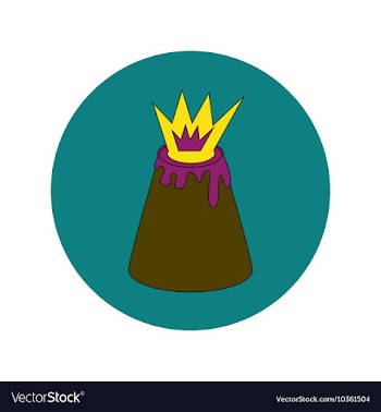 In flat design of volcano vector image