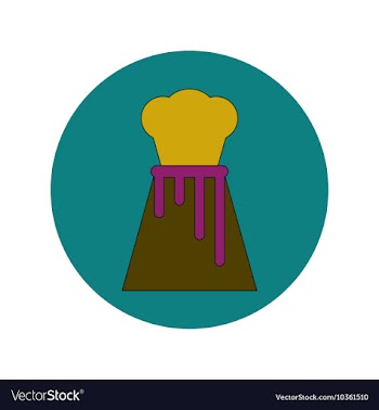 In flat design of volcano vector image