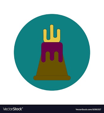 In flat design of volcano vector image
