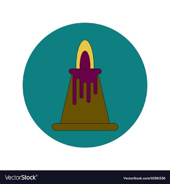 In flat design of volcano vector image