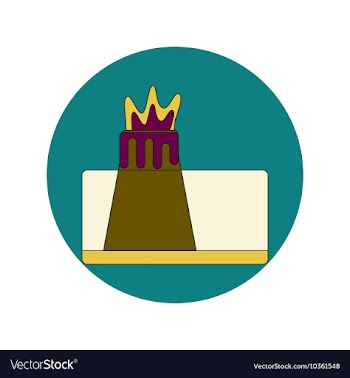 In flat design of volcano vector image