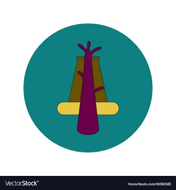 In flat design of volcano vector image