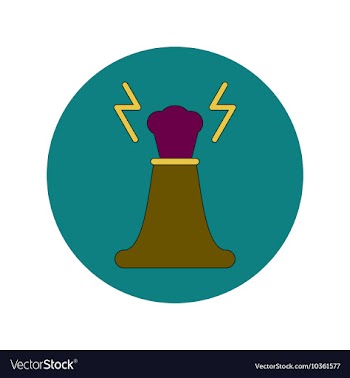 In flat design of volcano vector image