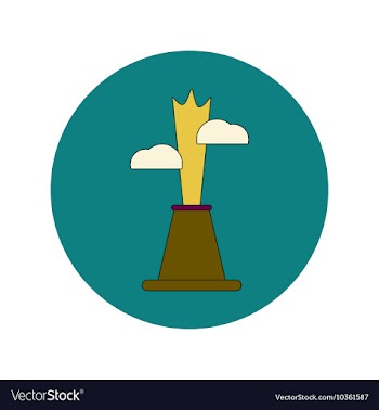In flat design of volcano vector image