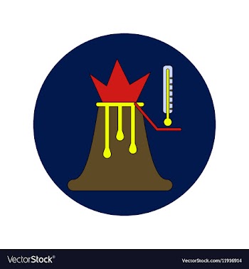 In flat design of volcano vector image