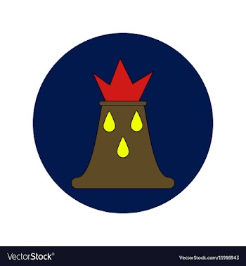 In flat design of volcano vector image