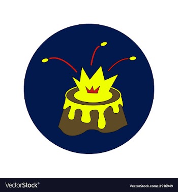 In flat design of Volcano vector image
