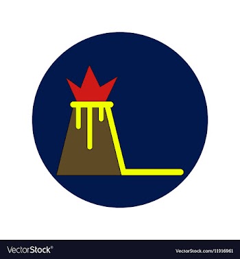 In flat design of volcano vector image