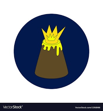 In flat design of volcano vector image