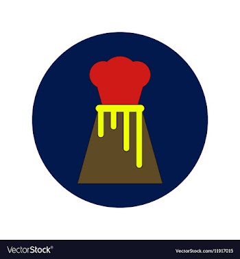In flat design of volcano vector image