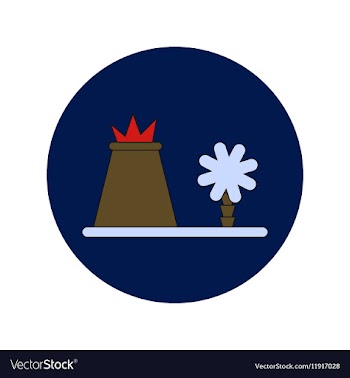 In flat design of volcano vector image
