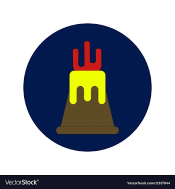 In flat design of volcano vector image