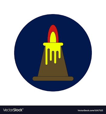 In flat design of volcano vector image