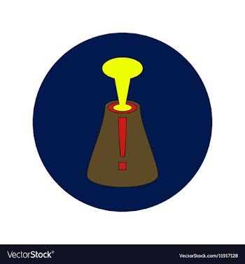 In flat design of volcano vector image