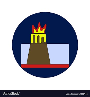 In flat design of volcano vector image