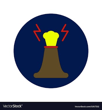 In flat design of volcano vector image