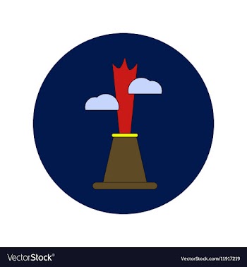 In flat design of volcano vector image
